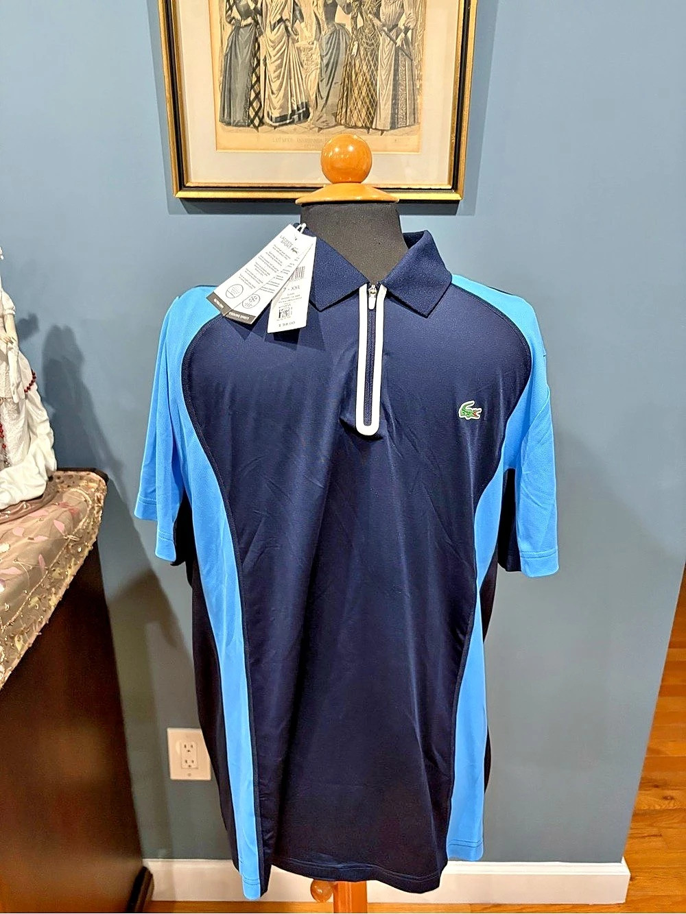 Lacoste Sport Zip Polo Men's Zip Polo Blue Size XXL NWT